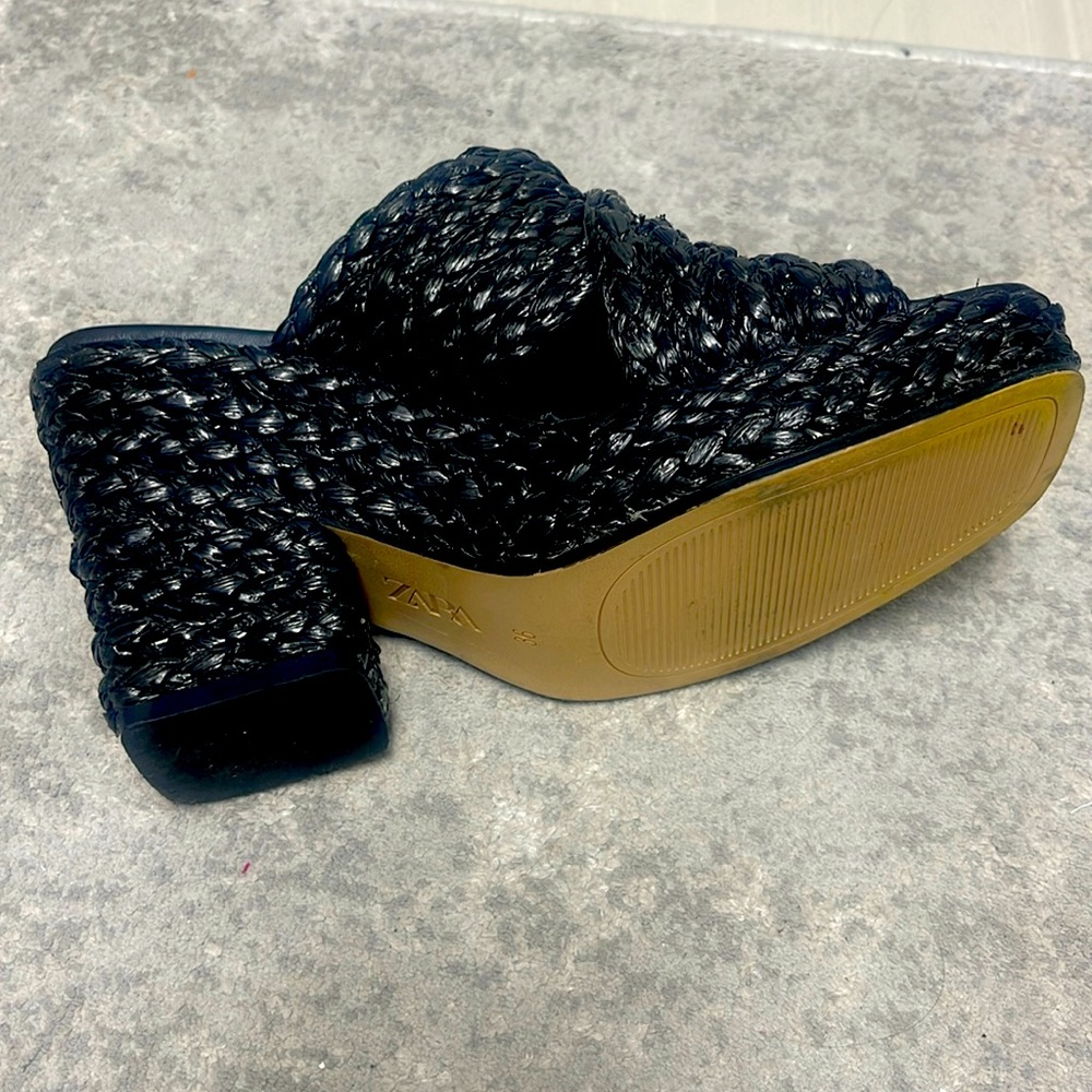 Zara platform woven wedge